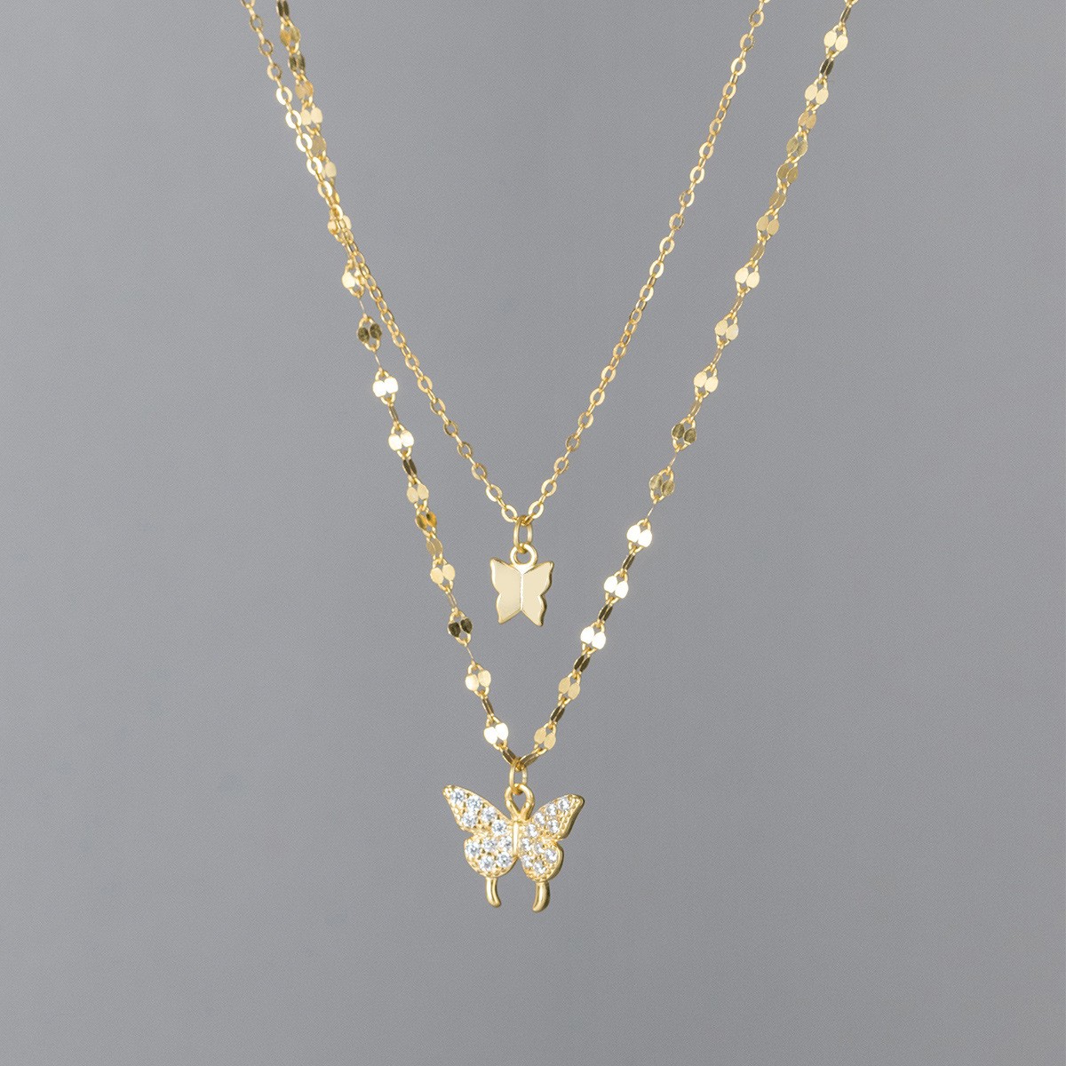 The new butterfly choker necklace niche design sense star necklace woman