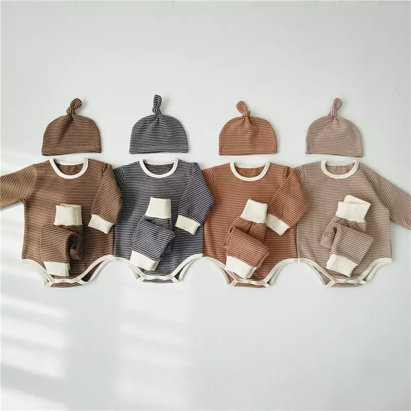 100% Cotton Newborn Clothes Sets, Baby Onesie Body Suit, Baby Boys and Girls Rompers 3pcs set