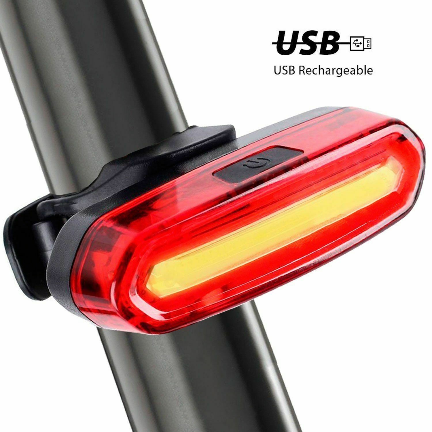 WASAGA6 Modes LED Bicycle Cycling Tail Light USB Rechargeable Bike Rear Warning Light