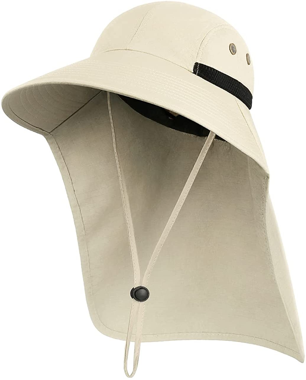 Wmcaps Outdoor Hiking Fishing Sun Hat for Men with UV Protection Safari Cap Wide Brim Fishing Hat with Neck Flap