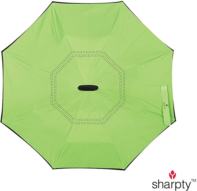 Sharpty Windproof Waterproof Inverted Reverse Anti-UV Protection for Women with C-Shaped Handl