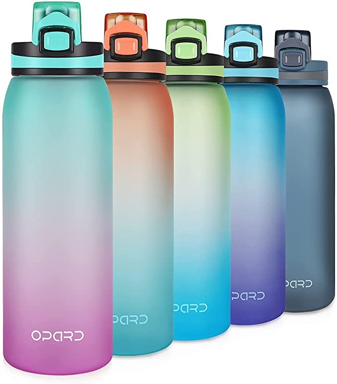 Opard 30oz Sports Water Bottle with Leakproof Flip Top Lid Tritan BPA Free Reusable Plastic for Gym Outdoor Fitness