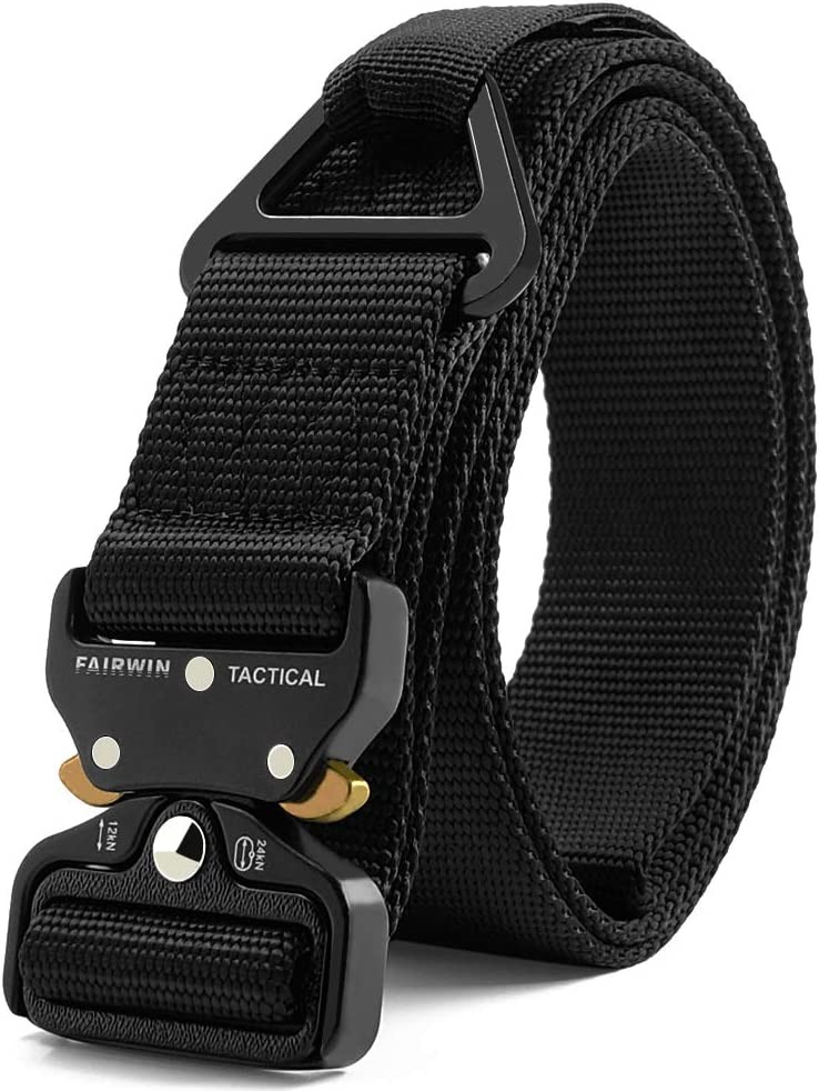 FAIRWIN Tactical Rigger Belt 1.7 Inches Mens Nylon Webbing Utility Belt with VRing Heavy Duty Quick Release Buckle