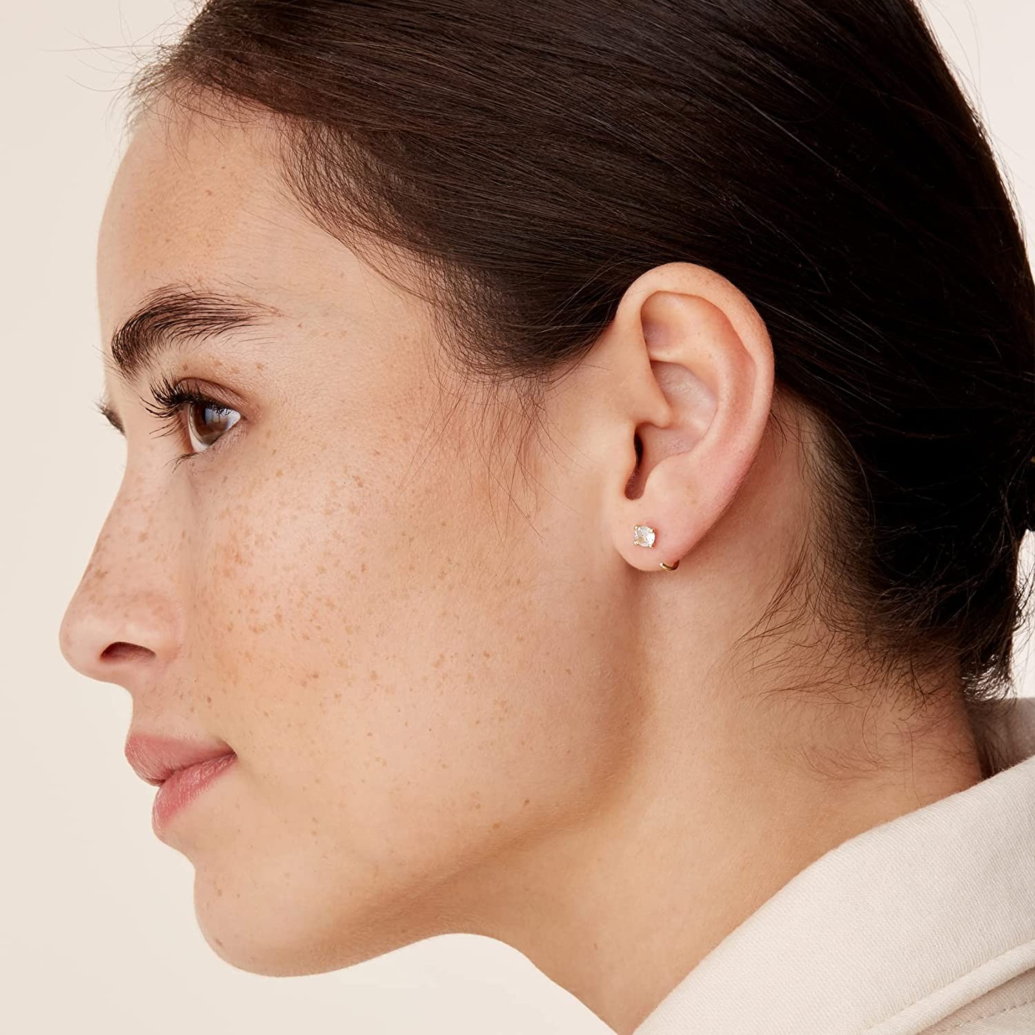 PAVOI Womens Ladies 925 Sterling Silver Huggie Half Hoop Earrings Hypoallergenic Minimalist Tiny Cartilage Earring