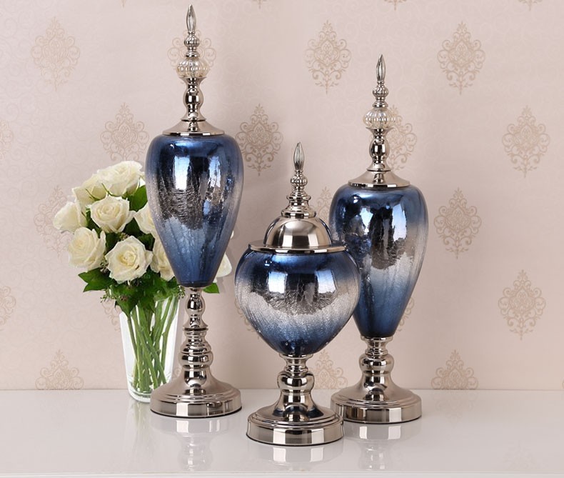 Jinlu European style glass decoration home soft decoration room living room TV cabinet entrance wine cabinet decoration