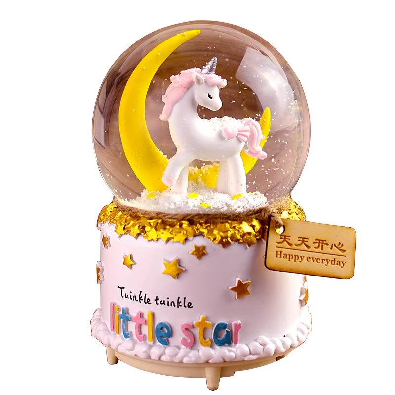 Unicorn Crystal ball music box Music box Piaoxue children's graduation birthday gift girl princess