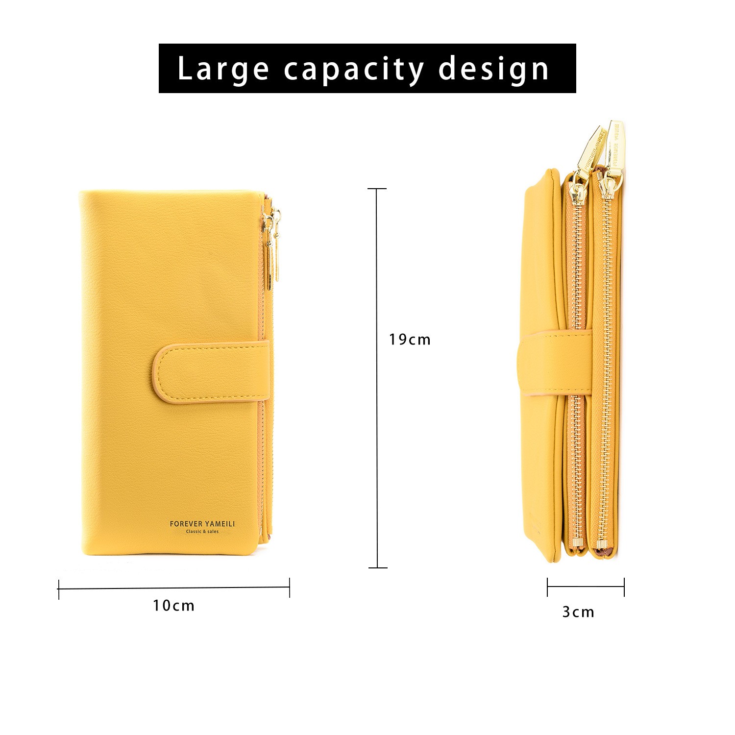 2022 new style wallet multi-card slot zipper PU mobile phone bag