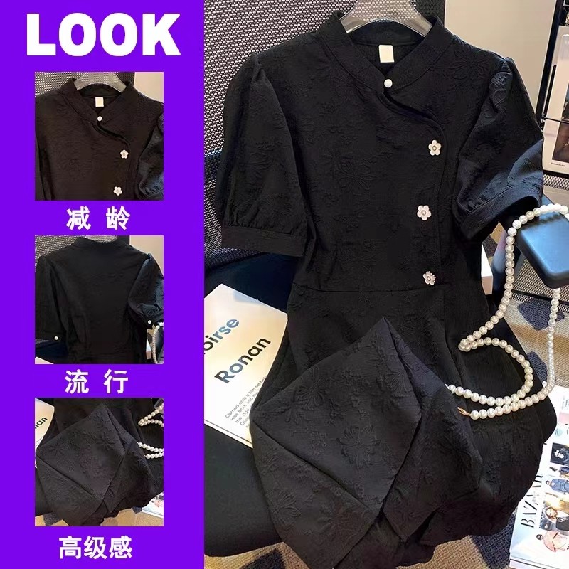 Counter shopping malls to withdraw the international brand cut label more than a single tail single women's new Chinese style improvement cheongsam dress
