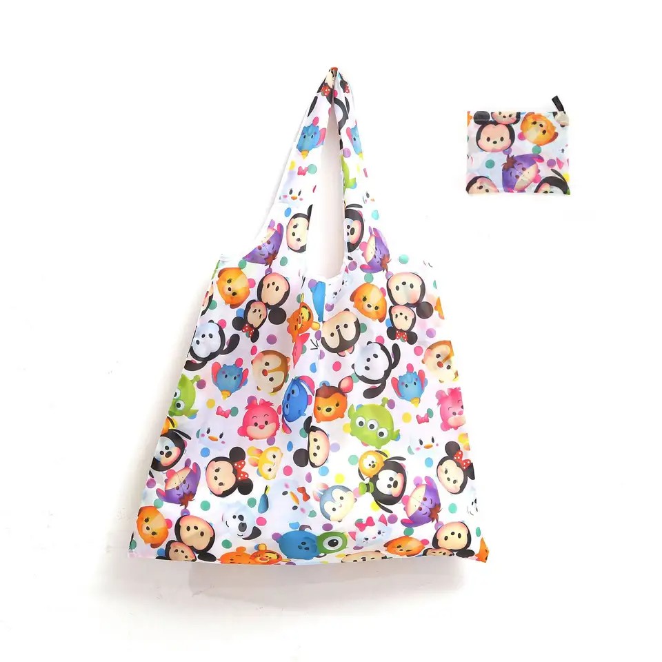 Carry Reusable Custom Folding Brand Shopping Bag For Shopping With Logo