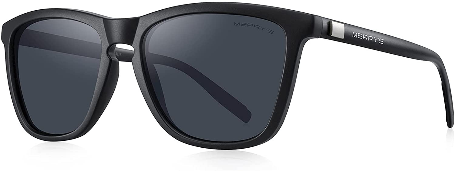 MERRY'S Unisex Vintage Polarized Sunglasses for Women Men Classic Retro Designer Style Aluminum Legs