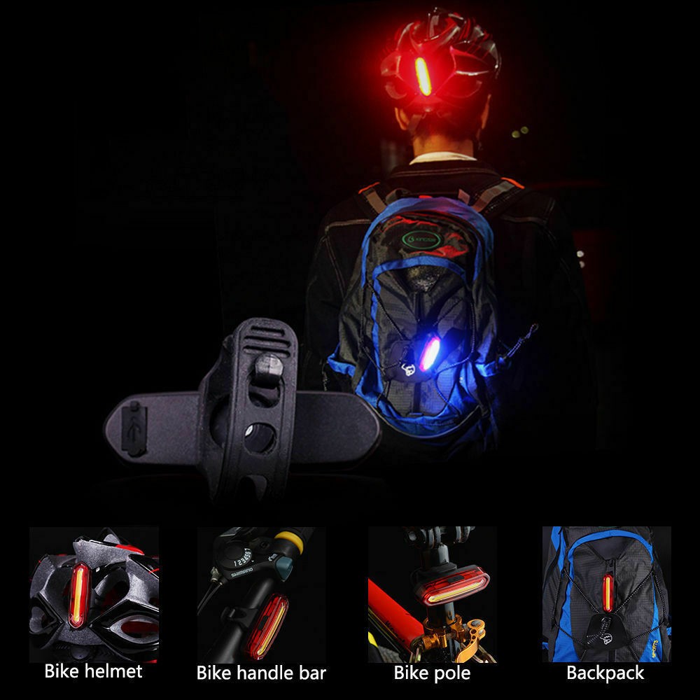 WASAGA6 Modes LED Bicycle Cycling Tail Light USB Rechargeable Bike Rear Warning Light.