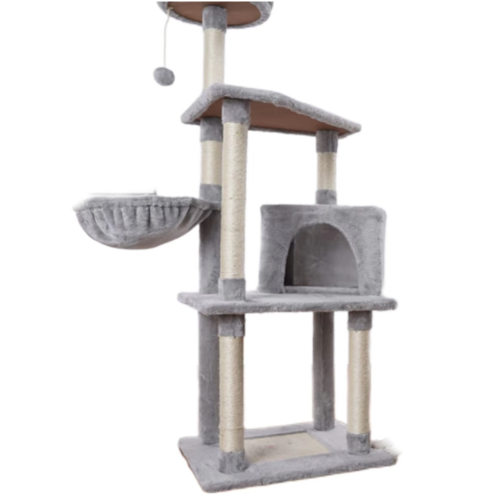 107MK Cat Tree L size gray,cat‘s climbing equipment ,made of wood and soft cotton ,lovely pet supplies indoor activity,large capsule cat condo for big cats,Fully sisal scratching,multi-level d