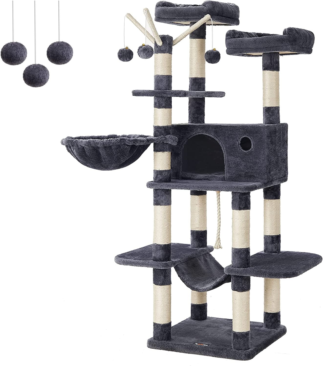Cat Crawl Large Luxury Multi layer Cat Shelf Cat Nest Integrated Sisal Cat Scratch Plate Durable Cat Scratch Pillar with Jumper Cat Tree Cat Toy Pet Cat Supplies Luxury Stable Crawl Universal