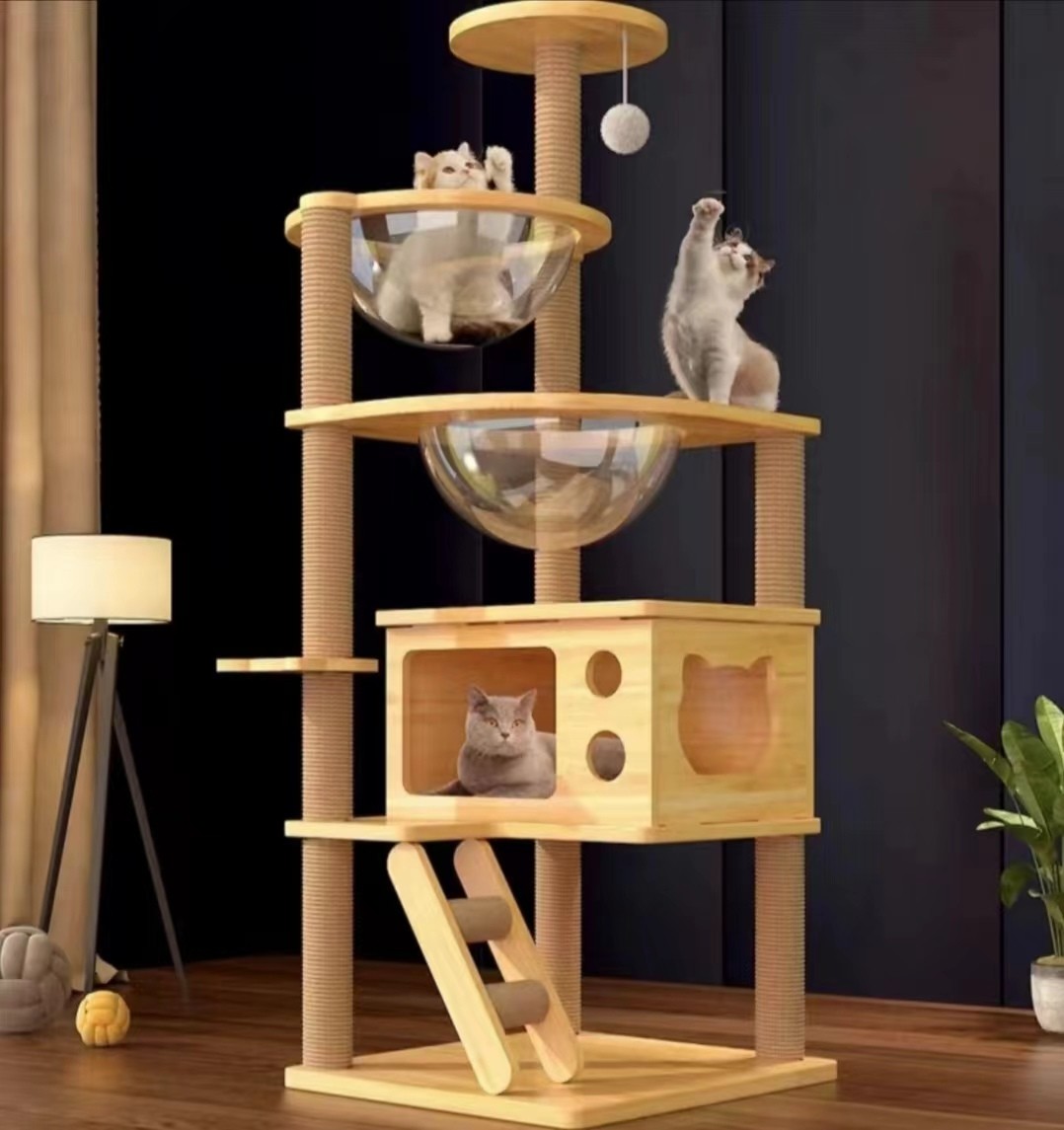 AIKUN Tiger Tough Cat Tree Furniture Condos For Cats And Kittens Gray Platform
