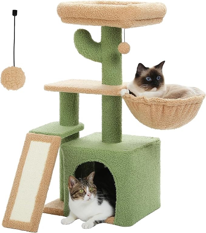 AIKUN Tiger Tough Cat Tree Furniture Condos For Cats And Kittens Gray Platform