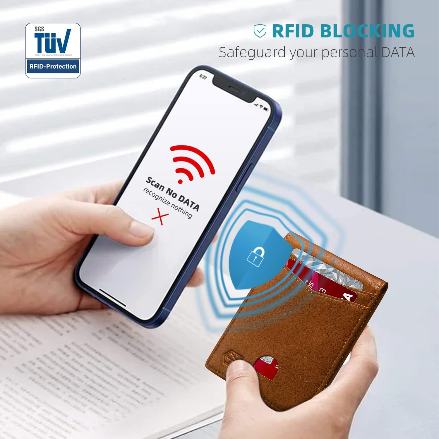 TRAVANDO Vintage Mens Slim Wallet Genuine Leather Money Clip Blocking Bifold Credit Card Holder Purse with Gift Box