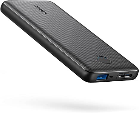 Anker Portable Charger Power Bank 10000mAh with High-Capacity External Battery 2 Ports USB Charging for iPhone, Samsung, iPad, and More.