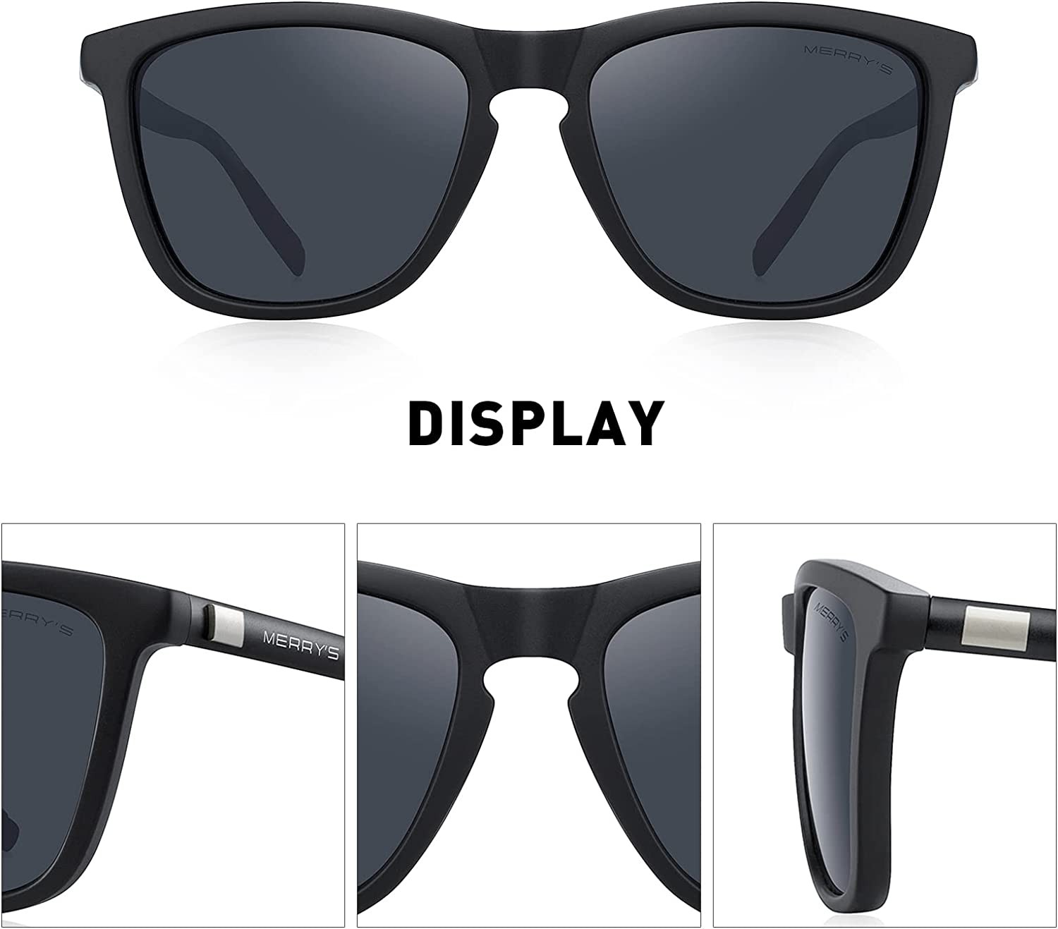 MERRY'S' Unisex Vintage Polarized Sunglasses FOR wOMEN menClassic Retro Designer Style Aluminum Legs