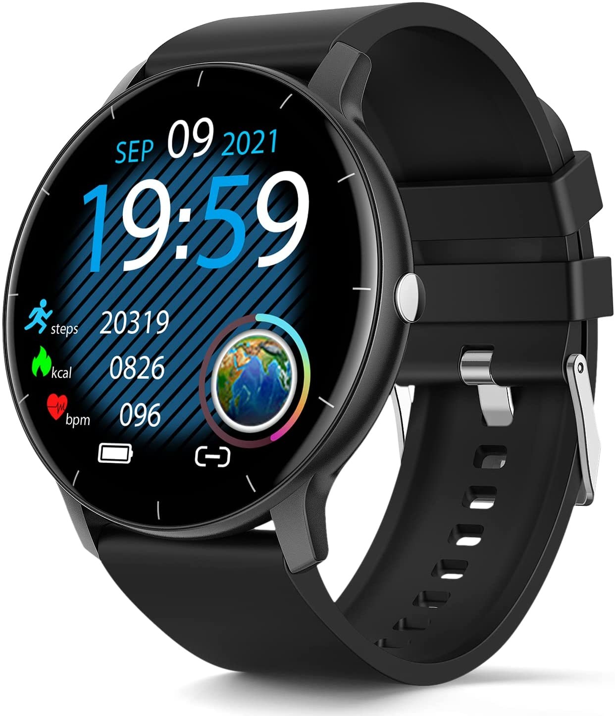 TAOPON Smart Watches for Android iOS Phone IP67 Waterproof Smartwatch with Touch Screen Digital Watch Fitness Trackes Heart Rate Monitor Blood Pressure Monitor Step Counter Women Men Activity Watch
