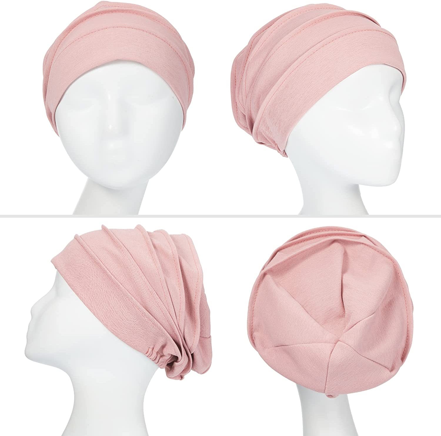 Geyoga 6 Pieces Slouchy Hair Loss Beanies Hats Soft Cotton Cancer Hat Stretchy Sleeping Cap Headwear for Women Ladies