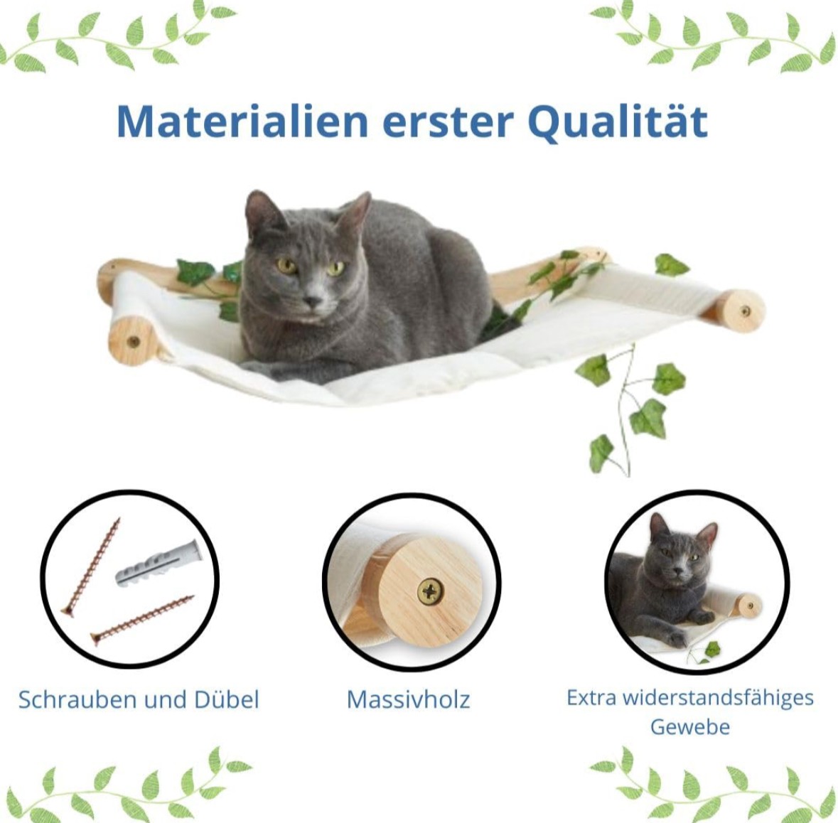STAR Cordless Cat Window Perch, Cat Hammock for Wall with 4 Strong Suction Cups, Solid Metal Frame and Reversible Cover, Foldable Cat Beds for Indoor Cats (Medium-White)