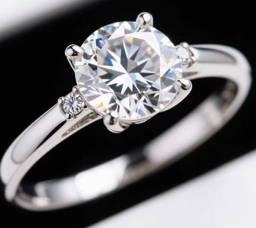 32Custom Handmade 925 Sterling Silver Modern Minimalist Diamond Couple Ring for Wedding, Anniversary & Proposal Gifts (Unisex)