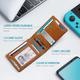 TRAVANDO Vintage Mens Slim Wallet Genuine Leather Money Clip Blocking Bifold Credit Card Holder Purse with Gift Box