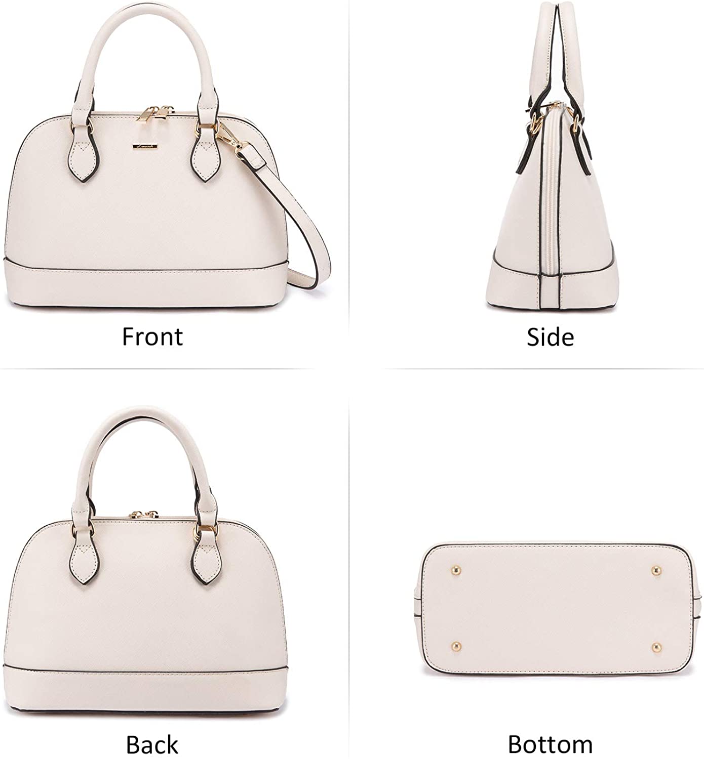 LOVEOOK Womens Classic Crossbody Bags Double Zip Handle Dome Satchel Bag Shoulder Purse Handbags